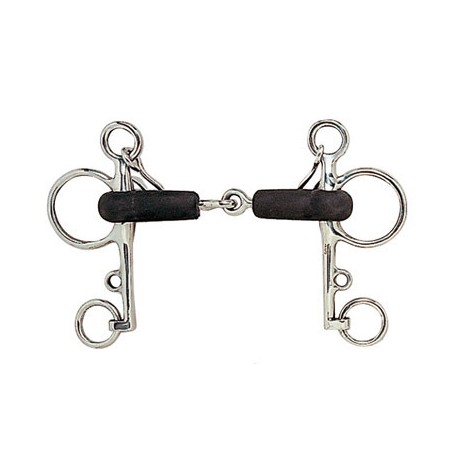 Bocado Pelham partido goma inox.