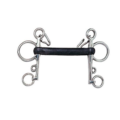 Bocado Pelham goma blanda inox.