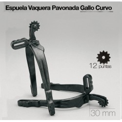 Espuela vaquera g/curvo pavonada