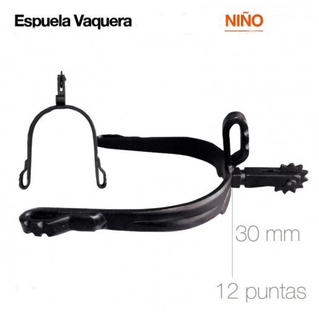 Espuela vaquera pavonada niño