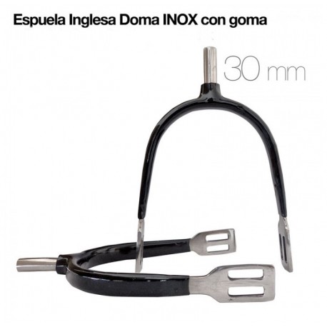 Espuela inglesa doma INOX c/goma 30mm