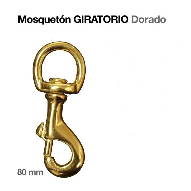 MOSQUETÓN GIRATORIO DORADO 8CM