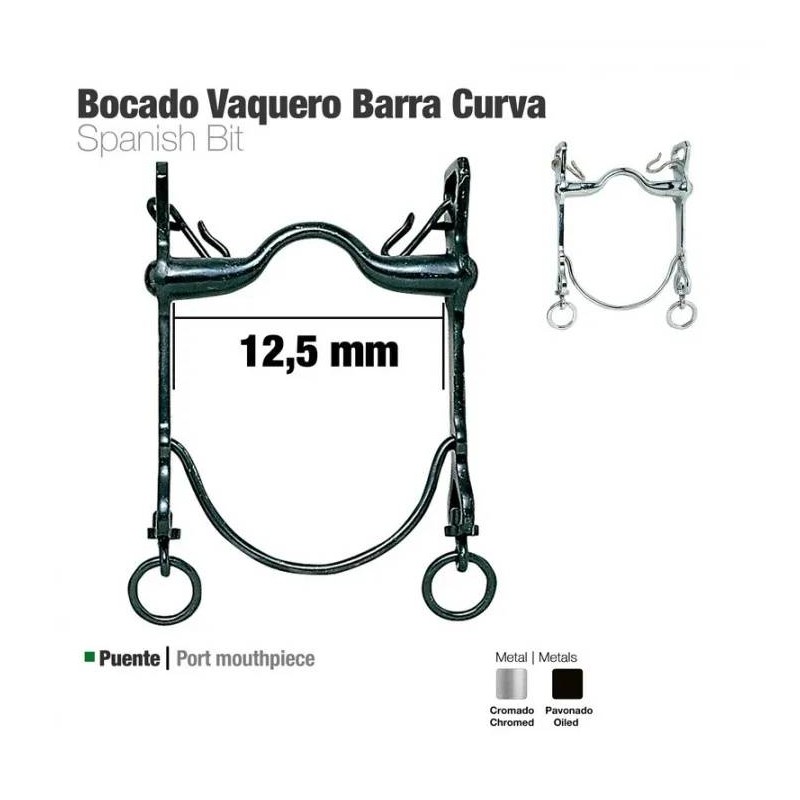 Bocado vaquero barra curva
