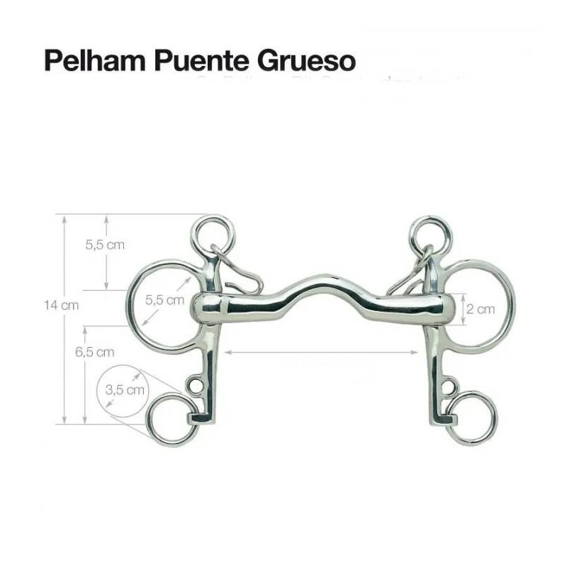 Bocado Pelham Puente Grueso