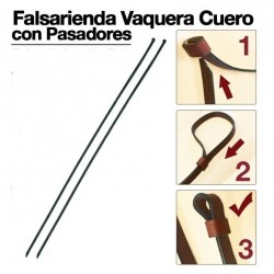 Falsarienda Vaquera Cuero Con Pasadores