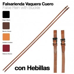 Falsarienda Vaquera Cuero Con Hebillas