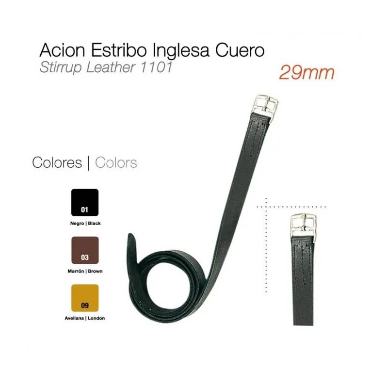 Acion Estribo inglesa Cuero 29 mm.