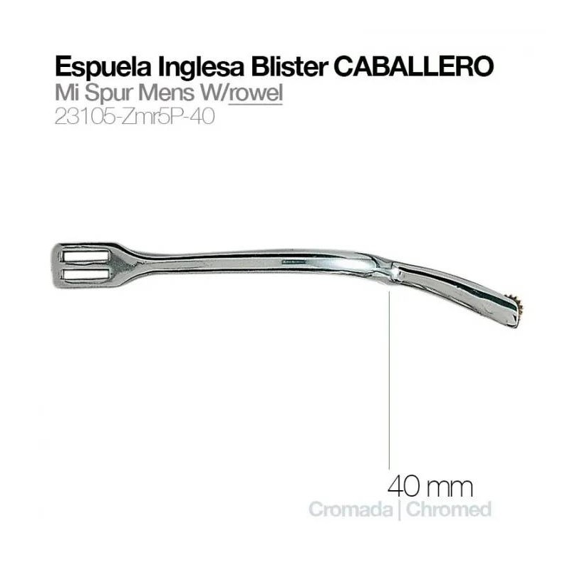 Espuela Inglesa Blister Caballero Con Ruleta 40mm