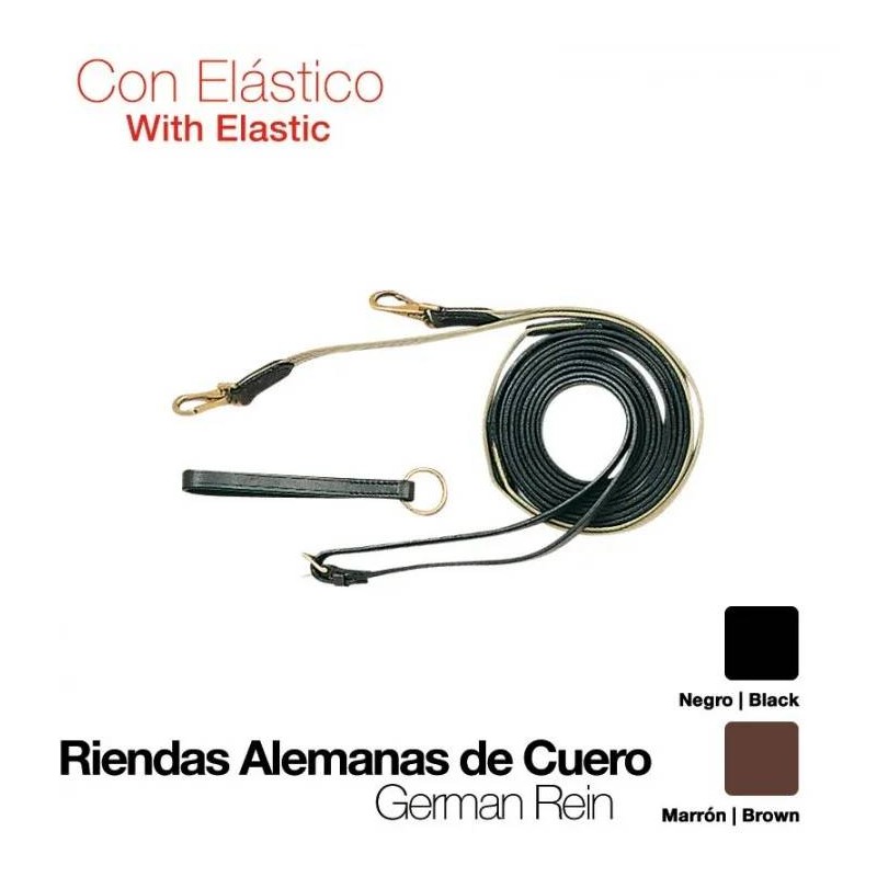 Riendas Alemanas Cuero Con Elastico