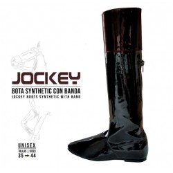 Bota Jockey Sintética Con Banda