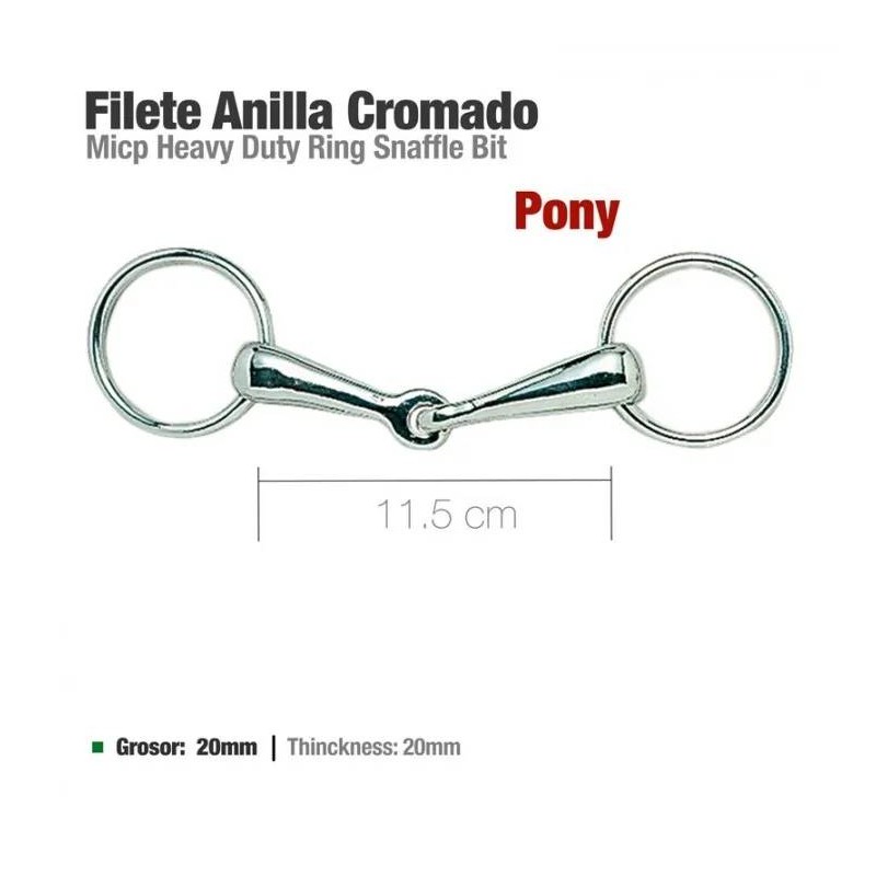 Filete anillas Cromado grueso Pony