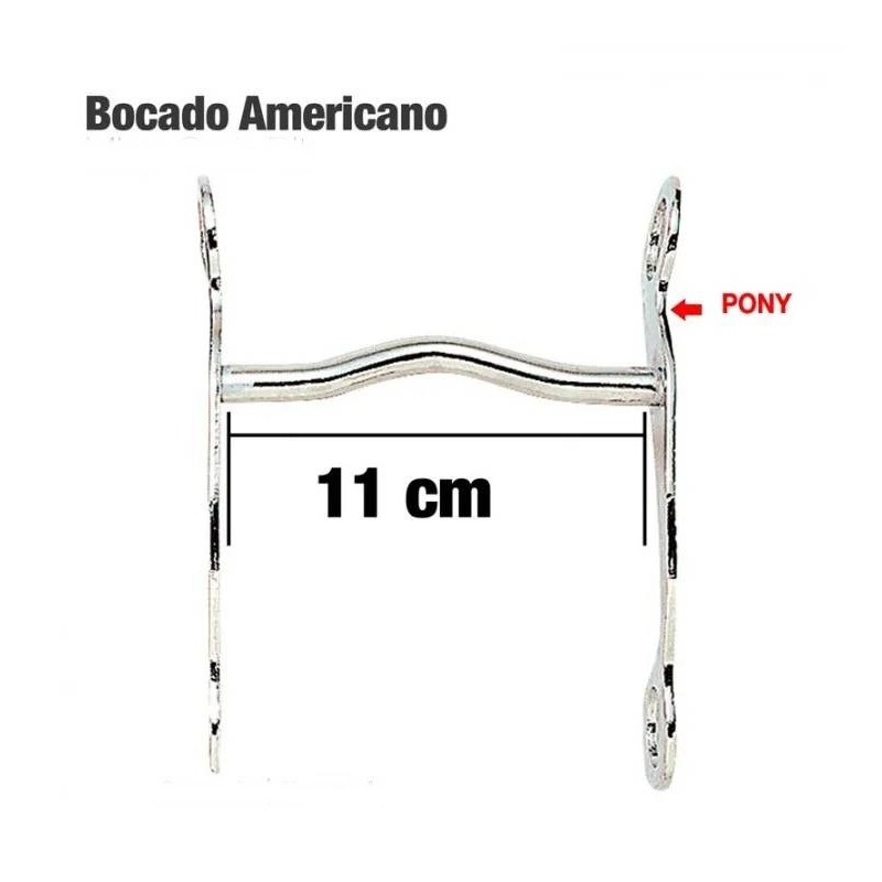 Bocado americano cromado c/puente