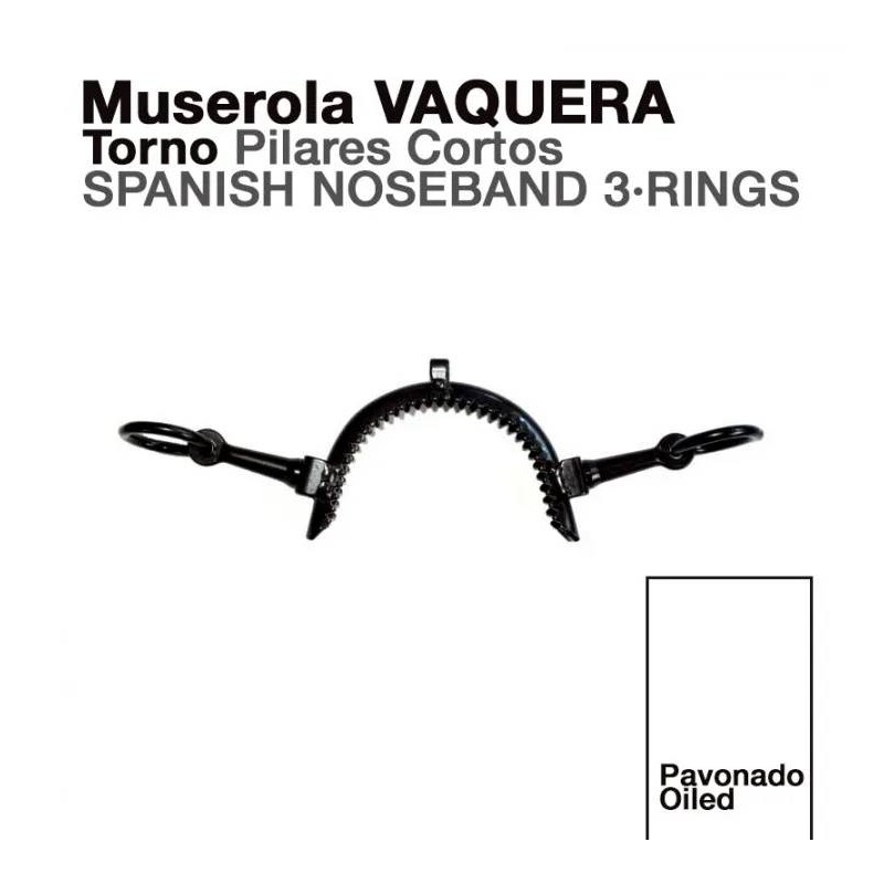 Muserola Vaquera Torno Pilares Cortos Pavonado