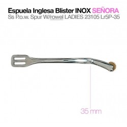 Espuela inglesa blister inox. Señora (c/ruleta 40mm.)