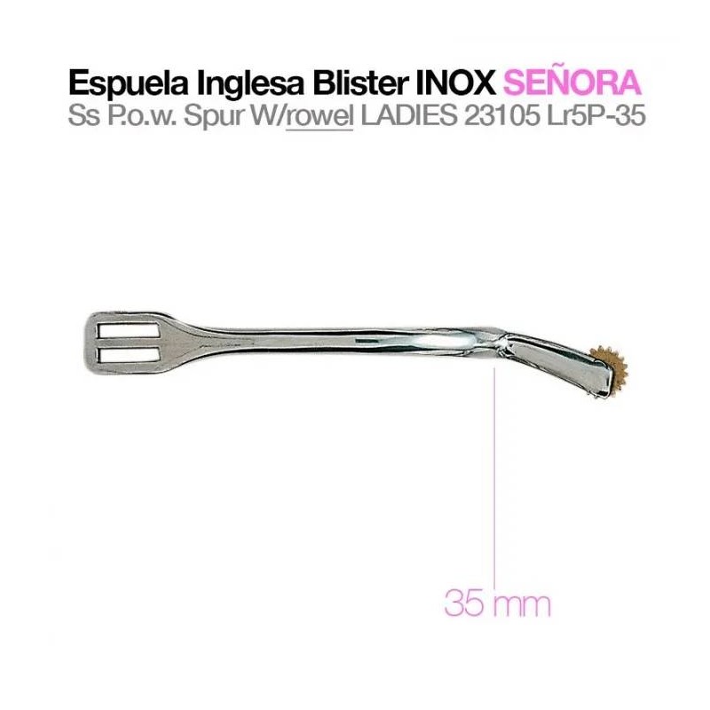 Espuela Inglesa Blister Inox Señora 35mm