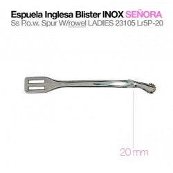 Espuela inglesa blister inox. Señora (c/ruleta 20mm.)