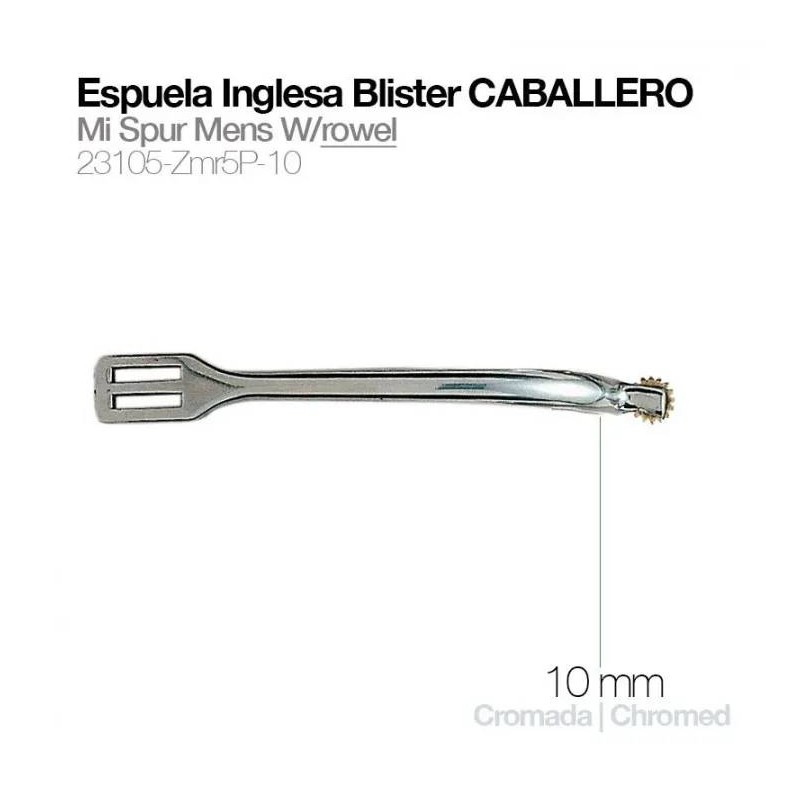 Espuela inglesa blister. Caballero (c/ruleta 10mm.)