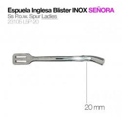 Espuela inglesa blister inox. Señora (gallo medio 20mm.)