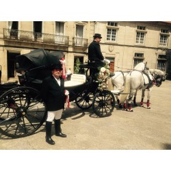 carruaje caballos boda, carro ceremonia, comunión evento Galicia