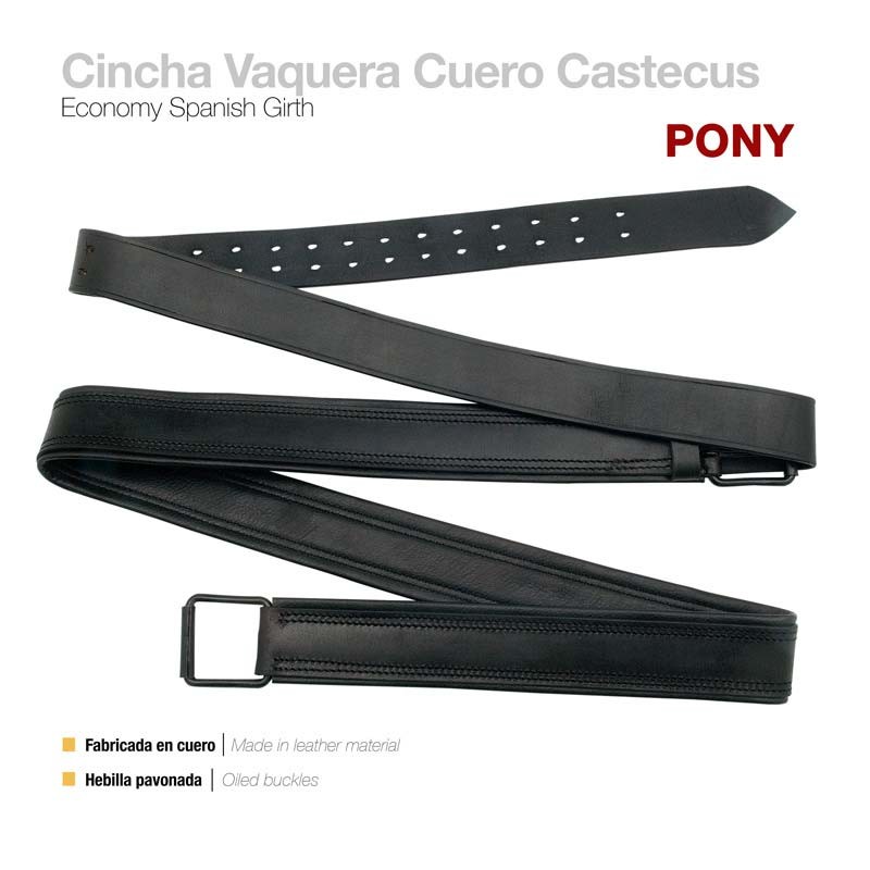 Cincha Vaquera Cuero Pony