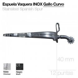 Espuela Vaquera Inox Gallo Curvo