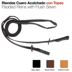Riendas Cuero Acolchado Con Topes