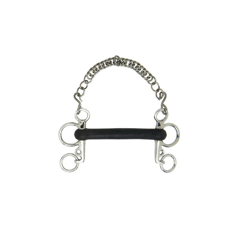 Bocado Pelham Recto Goma Blanda Corto