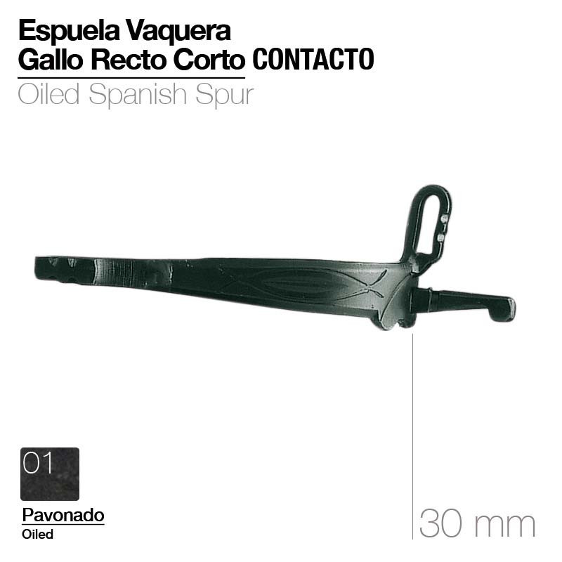 Espuela vaquera gallo recto corto