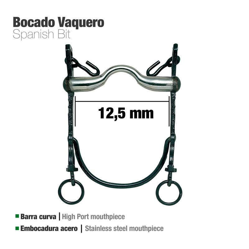 Bocado Vaquero B/Curva Embocadura Acero