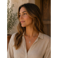Collar Esmeralda Plateado